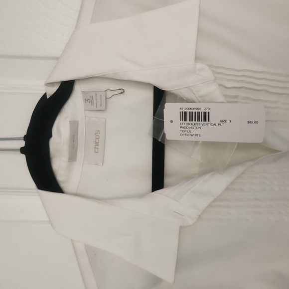 CHICO'S White Shirt 100% cotton (size 3=size 16) - Picture 6 of 7